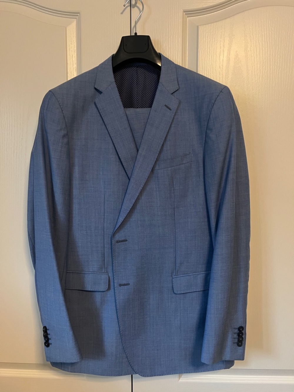 Men's Light Blue Two-Button Suit
